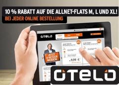 otelo bietet auf seine drei Allnet-Flats 10 Prozent Online-Rabatt