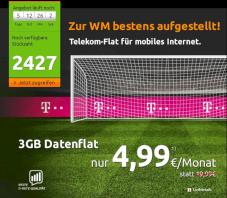 Crash-Tarife - 3 GB im Telekom-Netz fr 4,99 Euro mit LTE und Hotspot-Nutzung