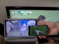 Ein Spiel, drei Empfangswege und drei Szenen. Von hinten: DVB-S, Zattoo, Android App