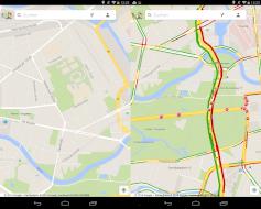 Google Maps mit Verkehrsinformationen: Die Fanmeile ist gut zu erkennen