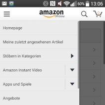 In der App Amazon 5.0 gibt es jetzt den Unterpunkt Amazon Instant Video.