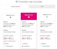Die neuen Festnetz-Tarife in der bersicht auf der Telekom-Homepage