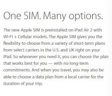 Apple preist die Vorteile der eigenen SIM-Karte an.
