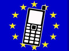 EU-Flagge mit Handy