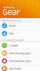 Die Gear-App auf dem Samsung Galaxy Note 3