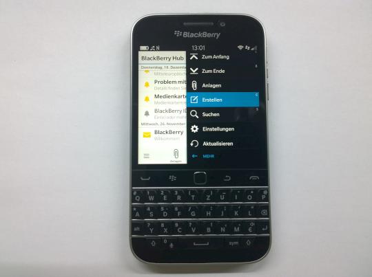 Blackberry Hub als Nachrichtenzentrale