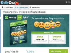 WhatsApp-SIM fr 5 Euro mit 15 Euro Startguthaben