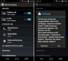 Screenshot: Dual-SIM-Verwaltung
