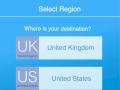 Slimduet-App: Auswahl des Reiselandes zum Herunterladen der Soft-SIM