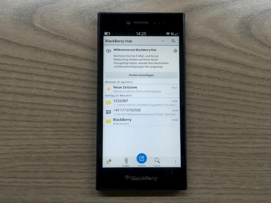 Der Blackberry Hub sammelt alle eingehenden Informationen