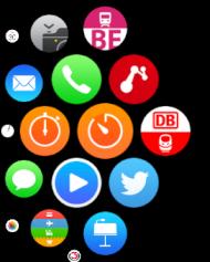 App-bersicht auf der Apple Watch
