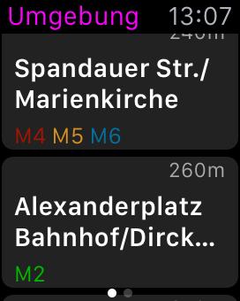 Screenshot Apple Watch - Berlin Rail Map Lite