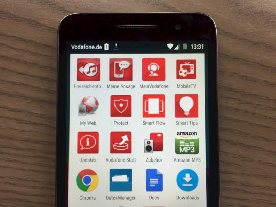 Zahlreiche Vodafone-Apps vorinstalliert