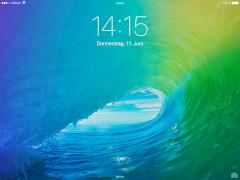 Lockscreen des iPad Air 2 unter iOS 9