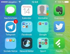 sipgate+ auf dem Display des Apple iPhone 6