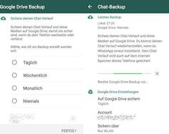 Google Drive Backup bei WhatsApp fr Android