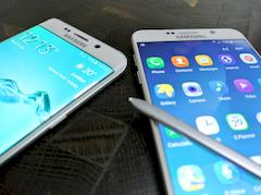 Samsung stellt Galaxy S6 Edge+ (links) und Galaxy Note 5 (rechts) vor