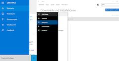 Cortana: Windows 10 Mobile (links) und Windows 10 (rechts) 
