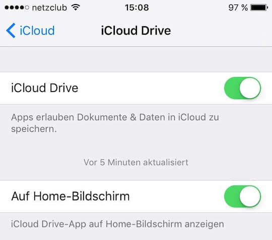 iCloud Drive mit eigener App