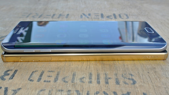 Sony Xperia Z5 Premium und Samsung Galaxy S6 Edge+ in der Seitenansicht