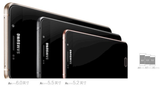 Samsung Galaxy A9, A7 und A5 im Grenvergleich