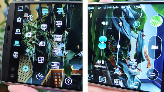 Der manuelle Video-Modus samt Ton-Einstellungen beim LG V10