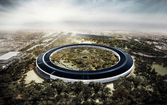 Luftbild-Simulation des neuen Apple-Campus
