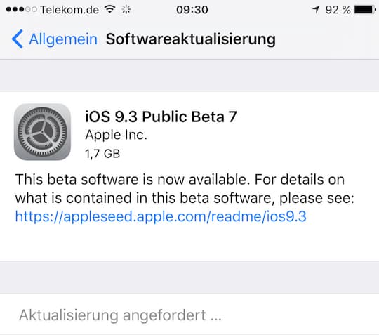 iOS 9.3 ausprobiert
