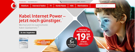 Vodafone Kabel: 100 MBit/s jetzt 5 Euro gnstiger