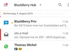 BBM, E-Mails und WhatsApp-Nachrichten im Blackberry Hub