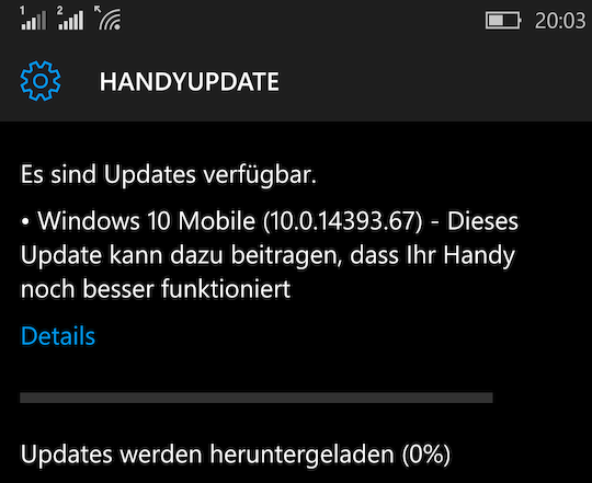 Das Redstone-Update fr Windows 10 Mobile ist da