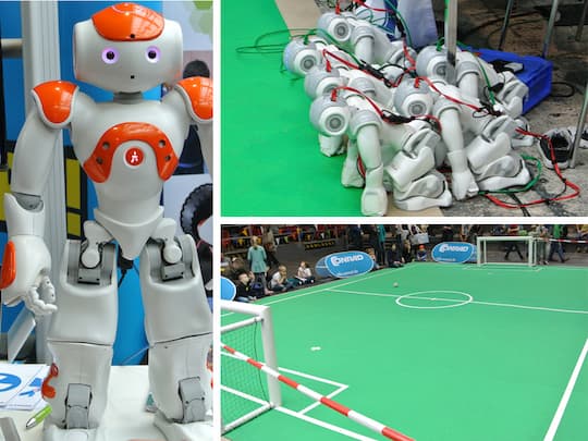 Roboter-Fuball auf der Maker Faire