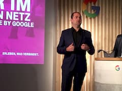 Michael Schuld, Leiter Kommunikation und Vertriebsmarketing der Telekom Deutschland auf dem Google-Event in Berlin