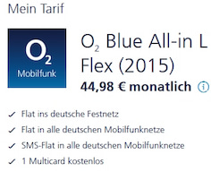 Der Tarifhaus-Tarif Flat 3000 ist ein o2 Blue All-In L.