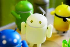 Bunte Android-Mnnchen; das Maskottchen von Googles Android OS.