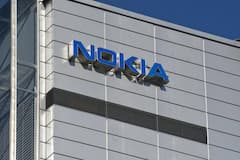Der Nokia-Schriftzug auf dem Nokia Hauptquartier in Finnland.