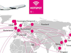Telekom-Hotspots auf Fluglinien