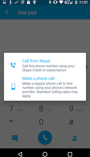 Anruf per Mobilfunkrechnung oder Skype-Guthaben