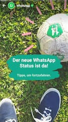 WhatsApp macht auf die neue Status-Funktion aufmerksam