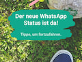 WhatsApp macht auf die neue Status-Funktion aufmerksam