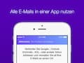 Die Yahoo-Mail-App auf einem iPhone.