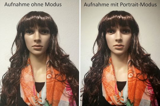 Portrait-Aufnahme mit dem Huawei P10: Links ohne speziellen Modus, rechts mit Portrait-Modus. 
