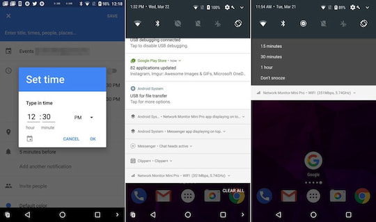 Android O: Zeitpicker, persistente Benachrichtigungen und deren Snooze-Funktion