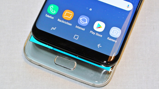 Galaxy S7 und S8 Plus im Vergleich: Einen physischen Home-Button gibt es nicht mehr.