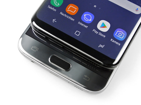 Galaxy S7 und S8 im Vergleich: Einen physischen Home-Button gibt es nicht mehr. 