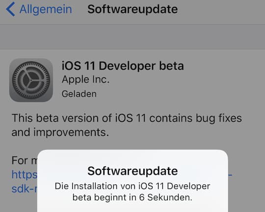 iOS 11 installiert