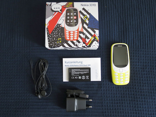 Lieferumfang des Nokia 3310