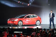 Tesla-Chef Elon Musk bei der Prsentation des Model 3