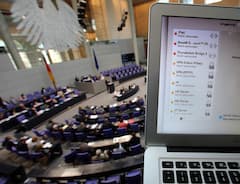 Laptop im Bundestag