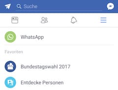 Der WhatsApp-Button bei Facebook fr Android